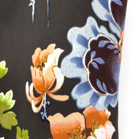 LOFT Cap Sleeve Blouse Womens Size Small Black Multicolor Floral Print - Picture 6 of 8